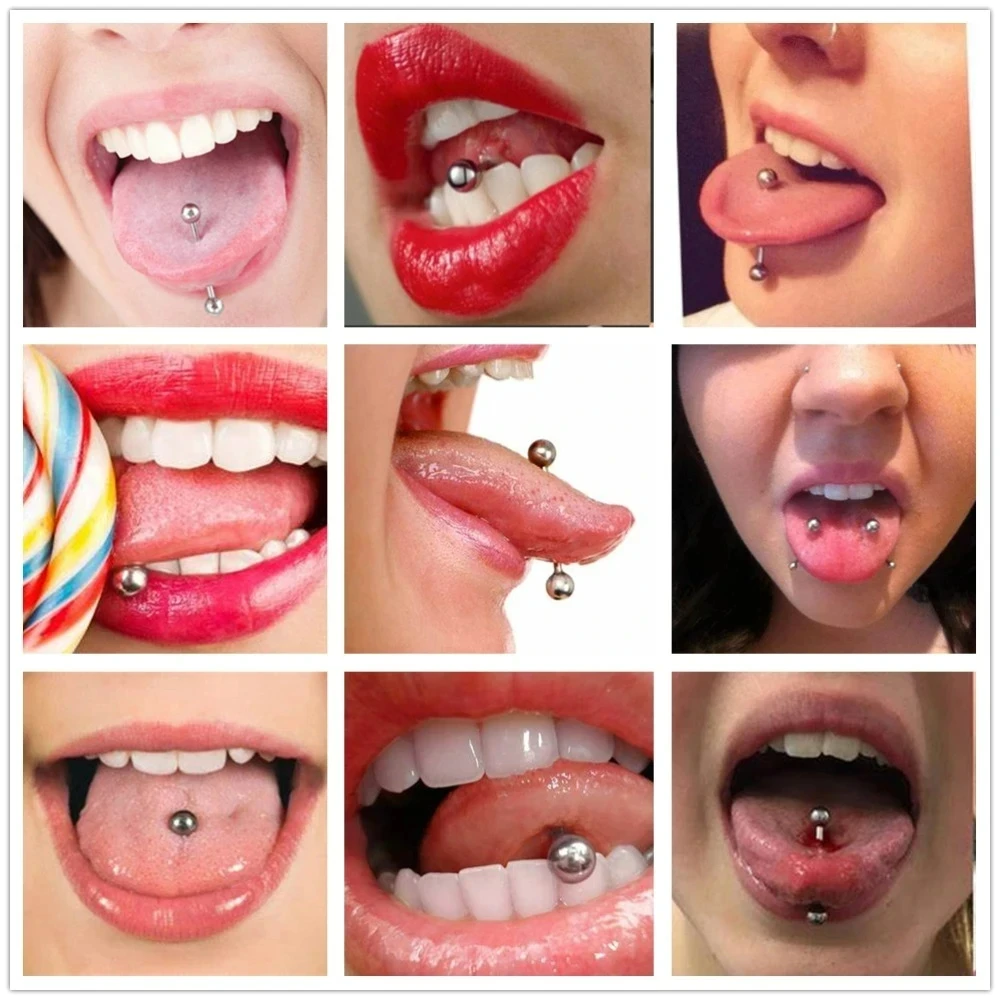 10pcs Internal thread Piercing Jewelry Titanium 16G Long Industrial Barbell Ring Tongue Nipple Barbell Cartilage Tragus Earring