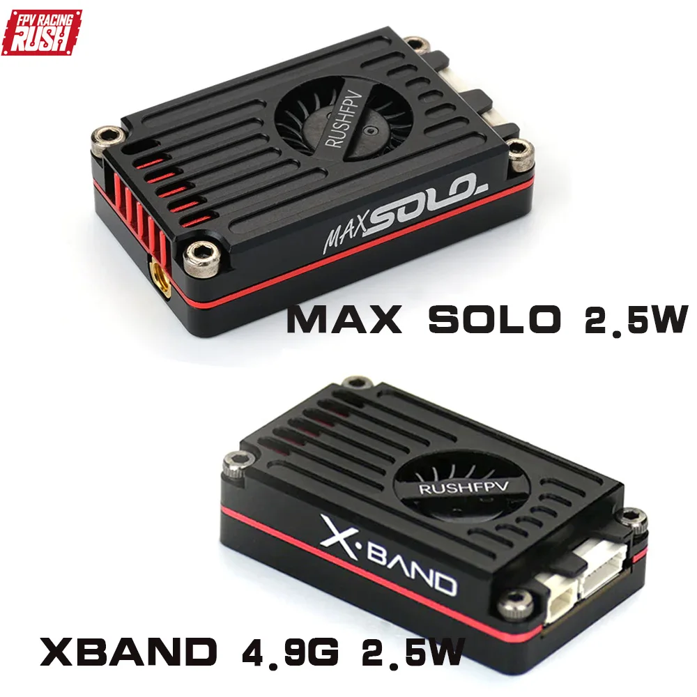 

Видеопередатчик RUSH TANK MAX SOLO 2,5 Вт VTX 5,8 ГГц / SOLO MAX XBAND 4,9G 2,5 Вт с корпусом с ЧПУ для RC FPV дронов DIY