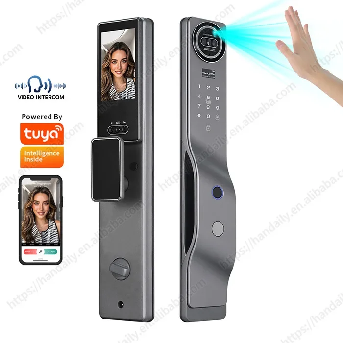 

Full Function Tuya Smart Door Lock Palm Vein Biometric 3D Face Recognition Fingerprint Camera Video Intercom Digital Locks