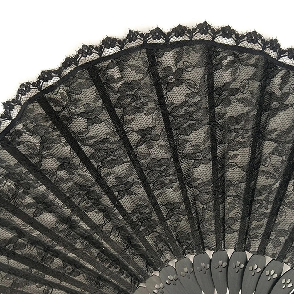 

2Pcs Shell Shape Folding Fans Handmade Lace Retro Japanese Style Handheld Fan for Wedding Dancing Decoration Gifts for Women