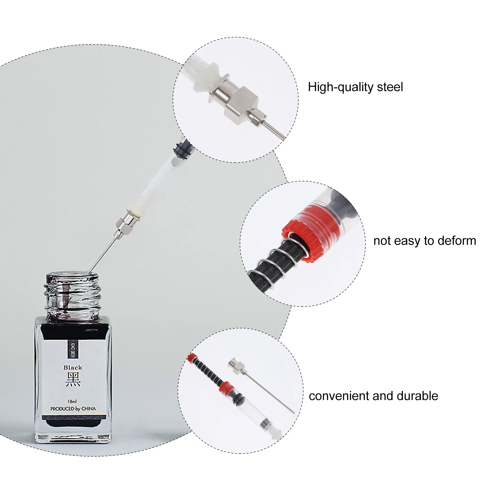 Imagem -02 - Tinta Caneta Fountain Seringa Primavera Filler Tool Absorber Recargas Recarga de Enchimento Acessórios de Substituição Escrita Suprimentos