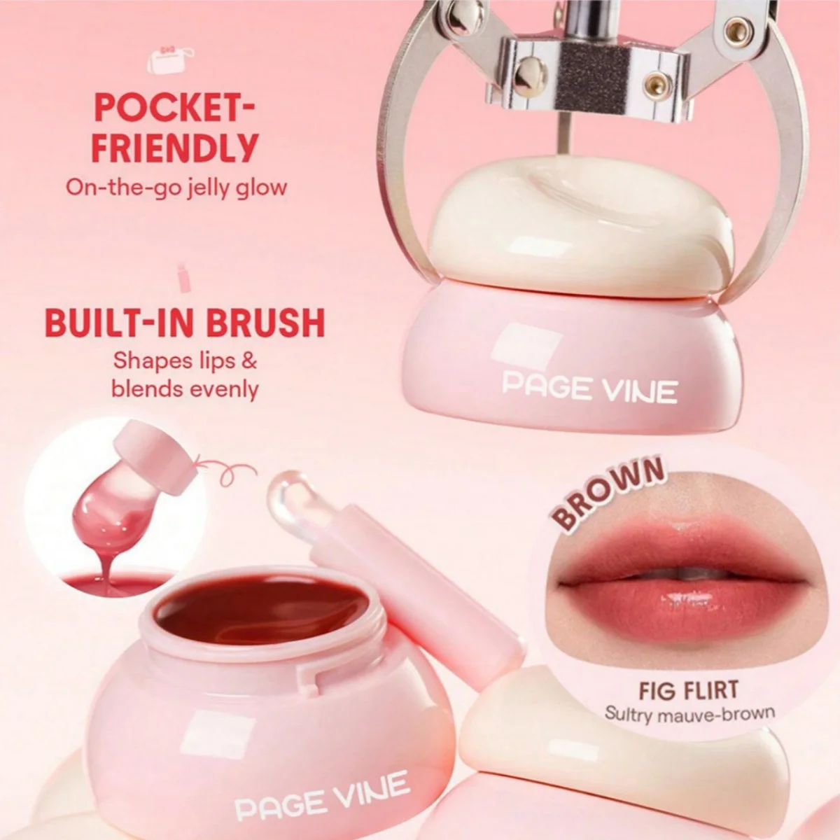 

PAGE VINE 8 Color Jar Lip Nectar Hydrating Mirror Lip Glaze Milk Jar Lip Oil Doodle Lips Whitening Translucent Moisturizing