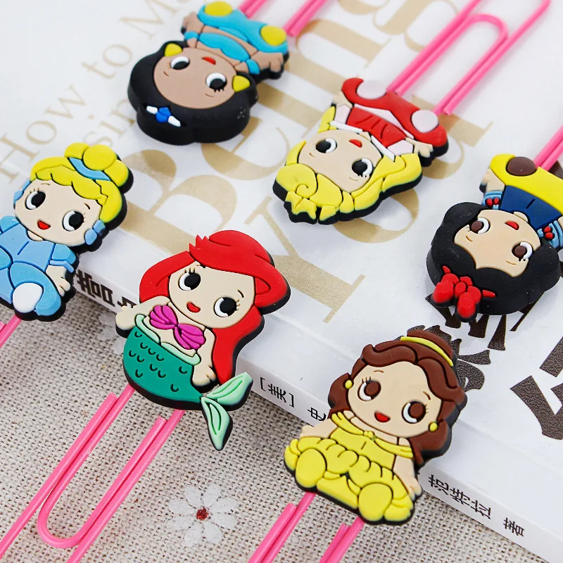 New Anime Disney Paperclip Bookmark Kawaii Mickey Mouse Stitch Disney Princess Pagination Folder Cartoon Bookmark  Gifts