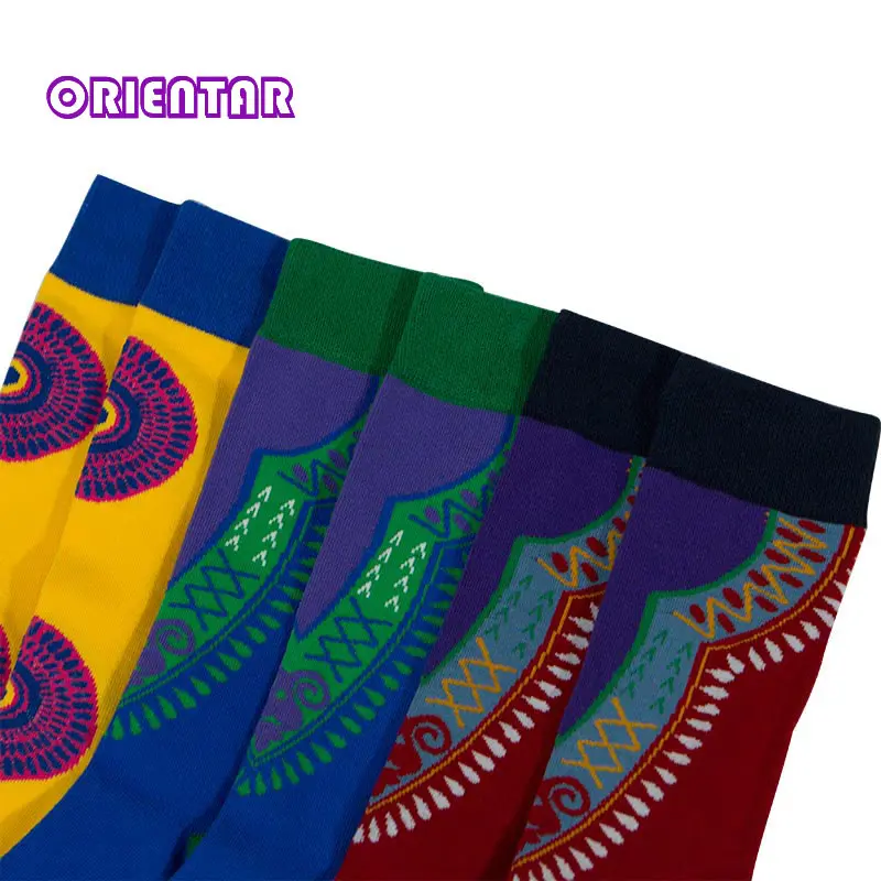 3 Pairs/pack Women Socks African Design Colorful Soft Socks Leisure Cotton Warm African Women Sock Gift Female WYB468