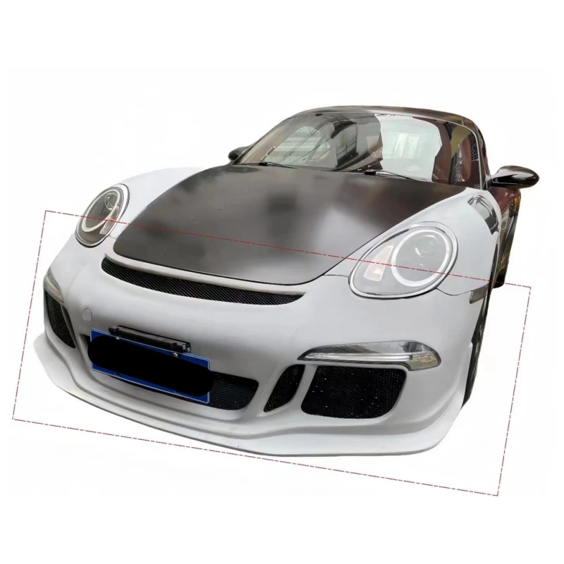 Front Bumper Daytime Running Light Tail Wing for Porsche Cayman Boxster 987.1 Modified 991.1 GT3 RS Style Car Body Kit