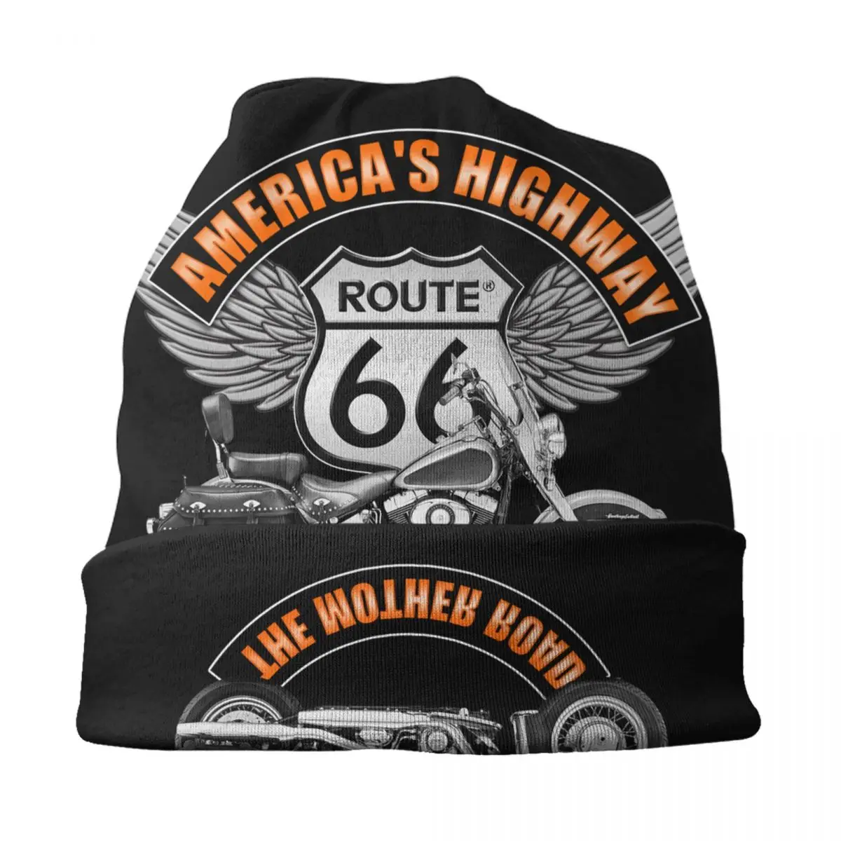 Americas Highway Route 66 cappelli con cofano cappello da lavoro a maglia da strada per donna uomo inverno caldo USA Highway Skullies berretti berretti