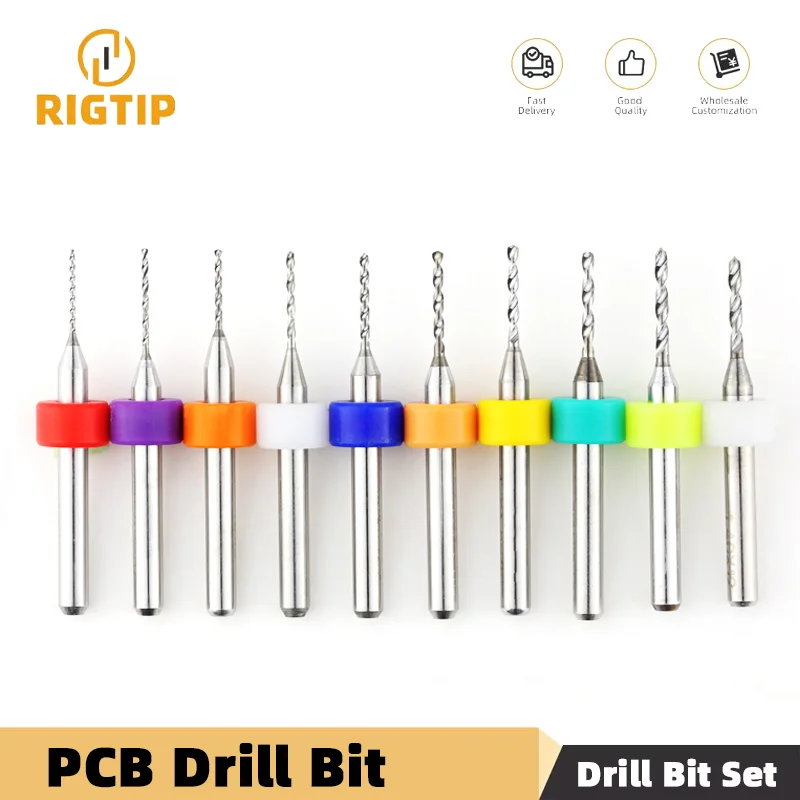 RIGTIP 2.1-3mm Carbide Micro Drill Bits Mini Drill Bit Set Print Circuit Board Import High Quality Hard Alloy PCB Drill Bit