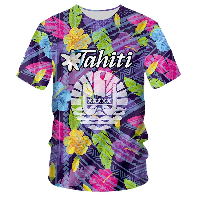 Camiseta de Tahitian polinesian Tribe para hombre, sudadera 3D, estampado de moda, cuello redondo, manga corta, informal, combina con todo