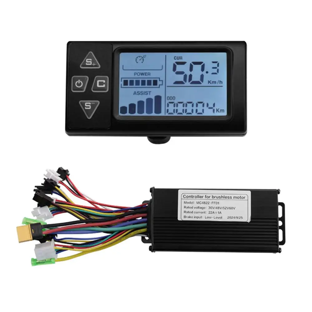 

Electric Bike Scooter Brushless Controller 36V 48V with LCD Display Suitable for 22A 500W 750W Brushless Motor Applications
