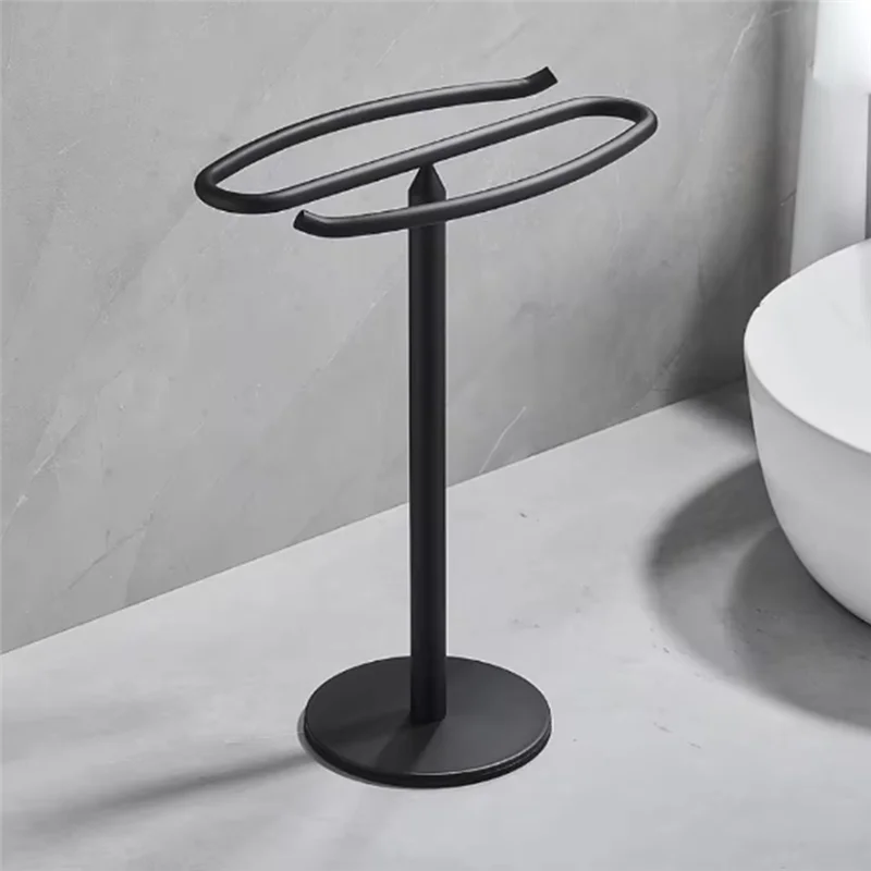 

ABUI-Free Standing Stainless Steel Towel Rack Bathroom Washplate Kitchen Countertop Towel Bar Household Use