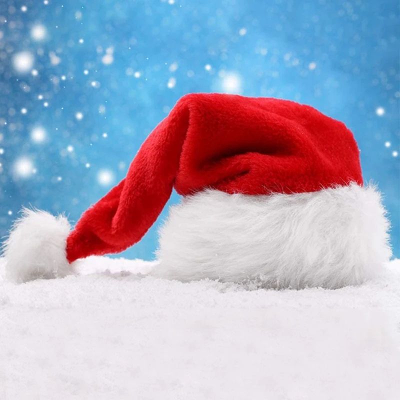 หมวกคริสต์มาสหมวกซานตาคลอสสำหรับผู้ใหญ่หมวกคริสต์มาสแบบหนาแต่งตัวสำหรับวันคริสต์มาส