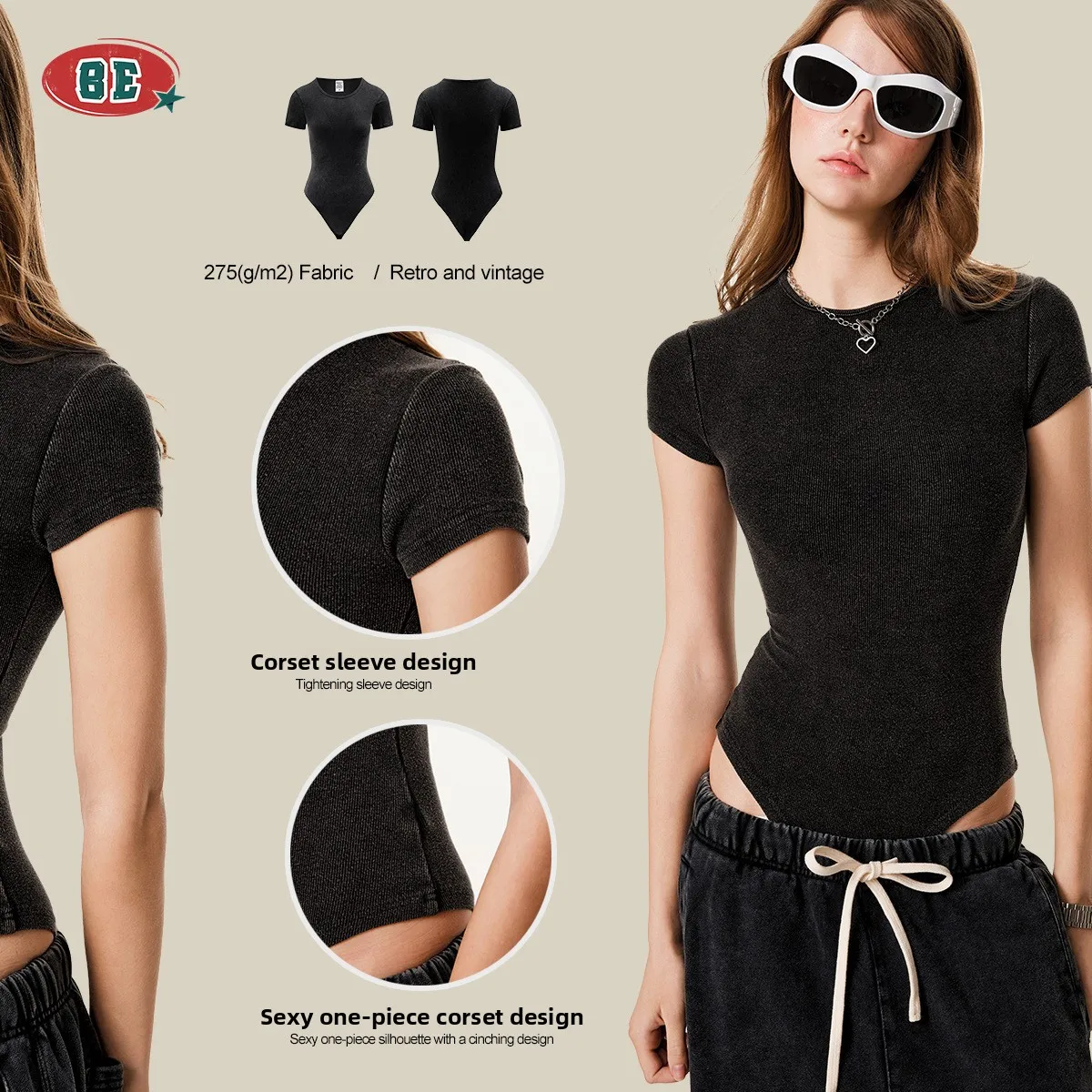 Abito intero dimagrante fitn estivo da donna ort Sve T-shirt lavorata a maglia in cotone con spandex elastico e top sexy