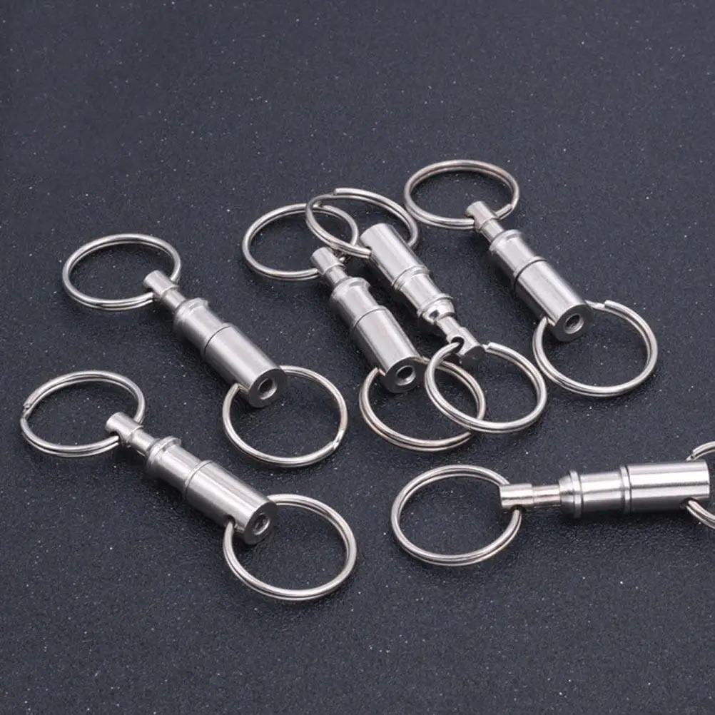 12Pcs Quick Release Key Rings Dual Metal Keychains Detachable Snap Loop Holders for Bags Keys Outdoor Creative Gift Simple Style