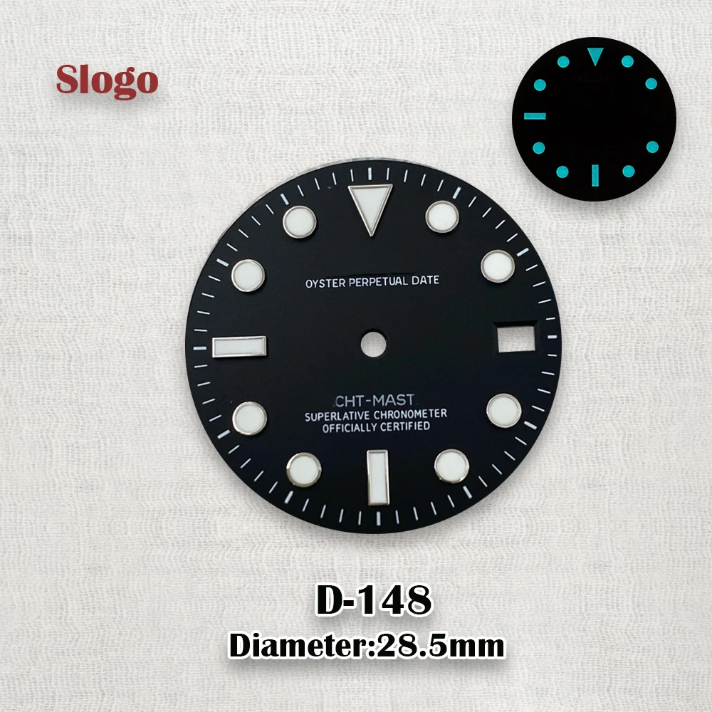 NH35 Dial 28.5mm S Dial Ice Blue Luminous Dial SUB Dial Suitable For NH35/NH36/4R/7S Movement Watch Modification Accessories