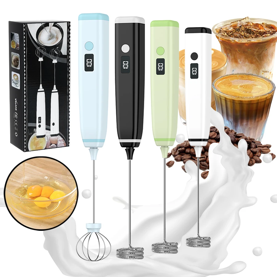 

Milk Frother Wand for Coffee Frother Handheld Rechargeable Electric Whisk Drink Mixer Coffee Frother Foam Maker