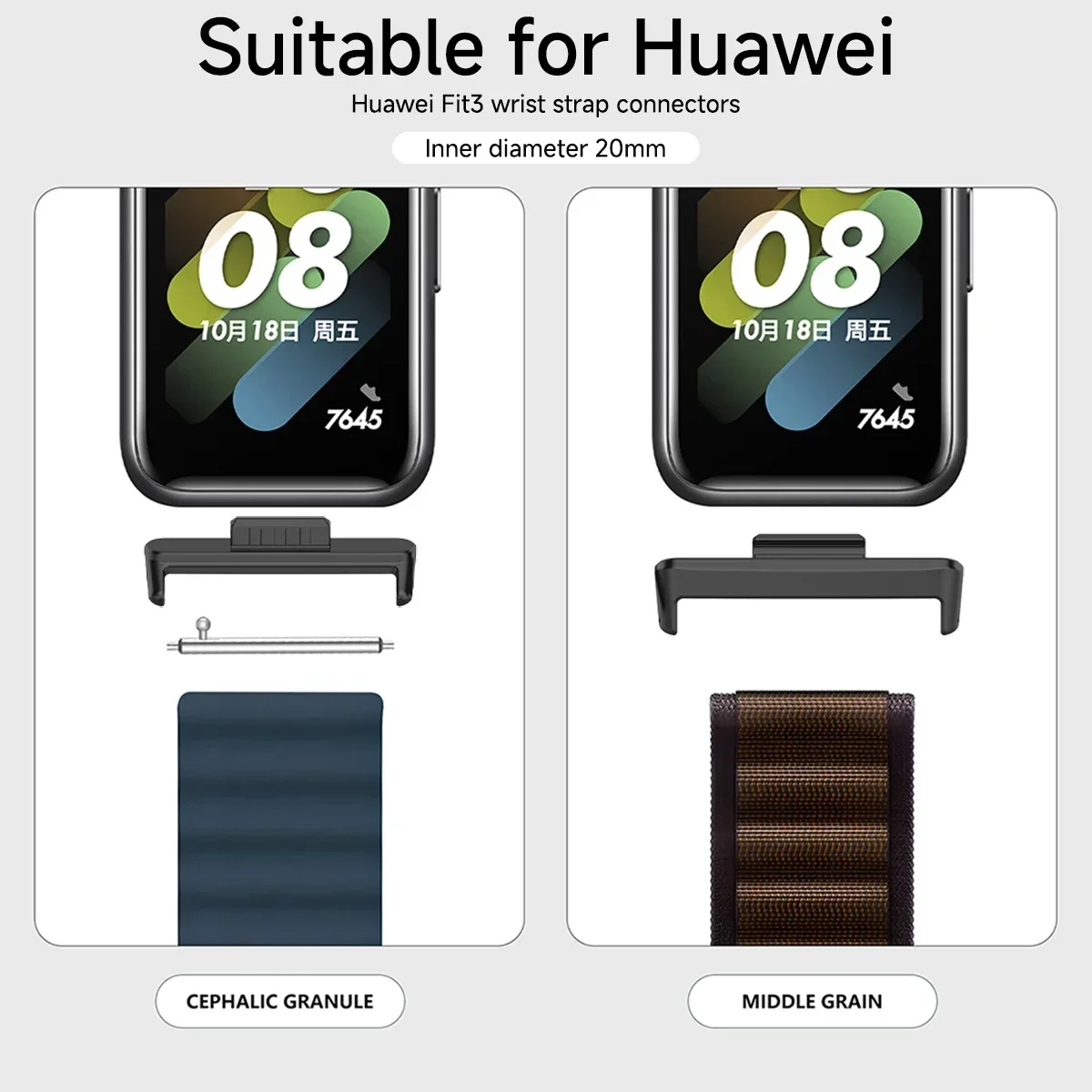 20mm 22mm 1 Paar Adapter voor Huawei Horloge Fit 3 4 Band Connector Armband Metalen Rvs fit4Pro Band Adapter Accessoires