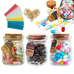 50pcs Message Capsule In Bottle Transparent Letter Love Pill Emoticon Smile Pills With Roll Paper Wedding Valentine's Gift