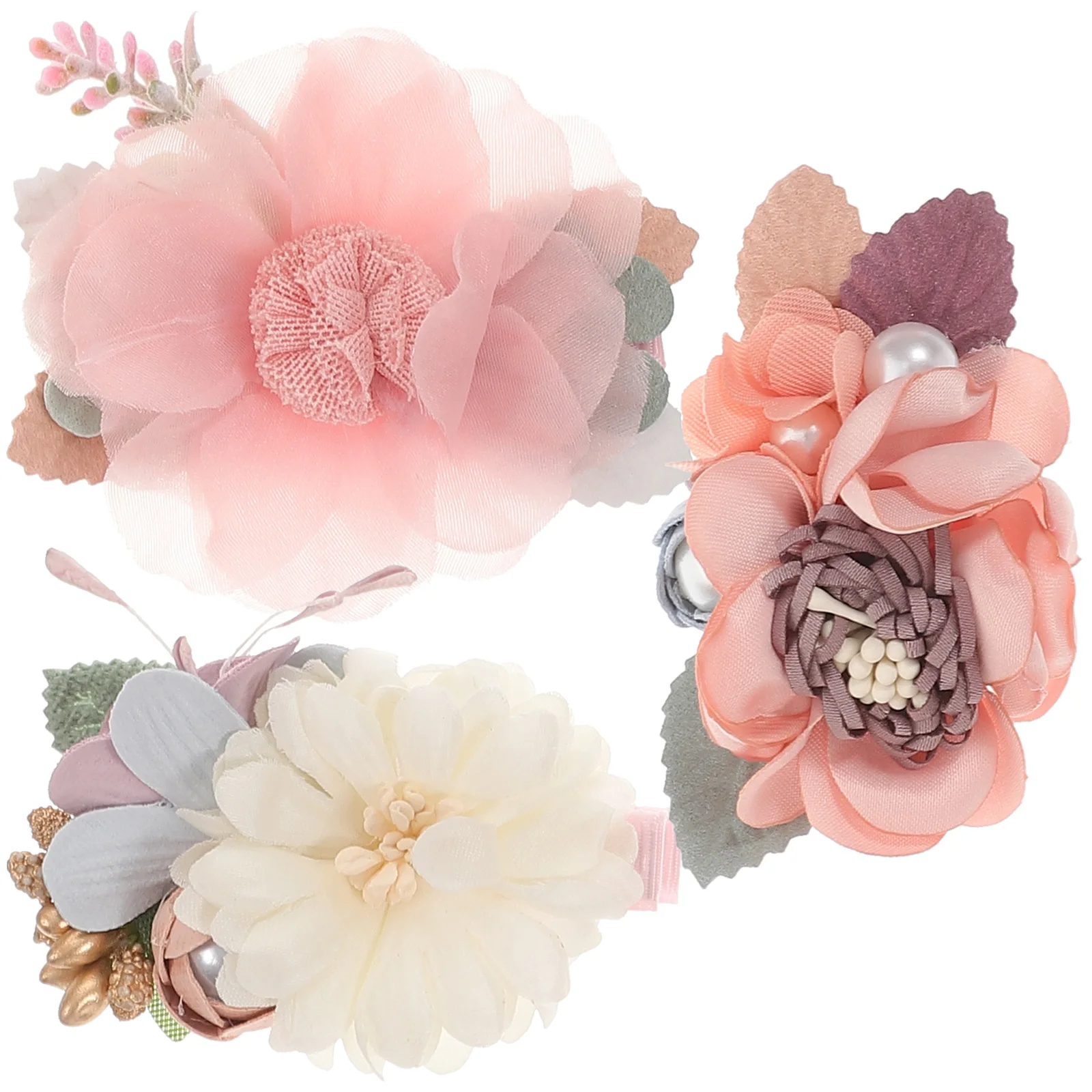 

3Pcs Floral Hair Clips Kids Accessories Christmas Girl Child Metal Barrettes Toddler Baby Hair Accessories Girls