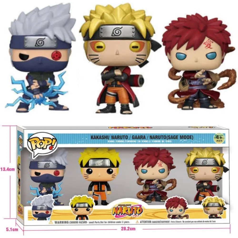 Hot 4Pcs Funko Pop NARUTO Anime Figure Toy Pvc Model Doll Collectible Action Figuras Bluey Kids christmasBirthday Gift Toy