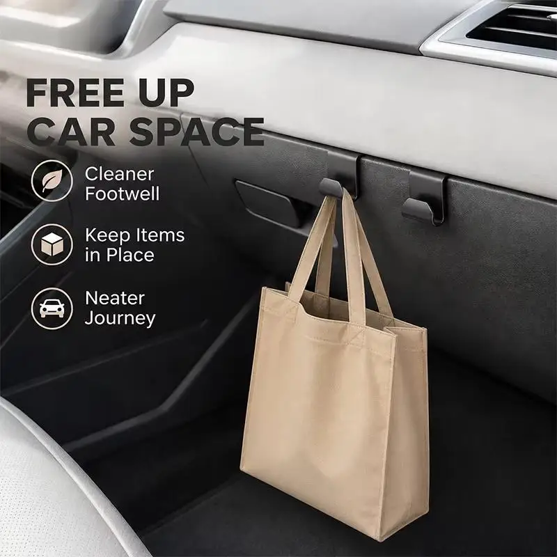 10 Pcs SEAMETAL Universal Car: Copilot Hooks Wall Mounted Storage Glove Box Interior Accessories