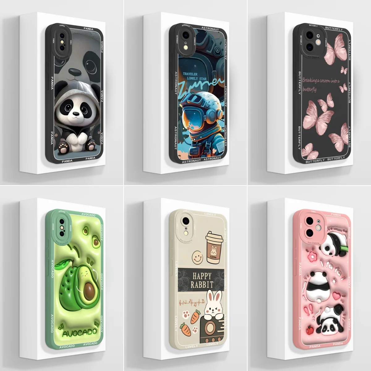 Trendy Cases For Apple iPhone X XR 11 Cute Rabbit Avocado Case Silicone Soft Protective Coque For iPhoneXR iPhone11 Cover Funda