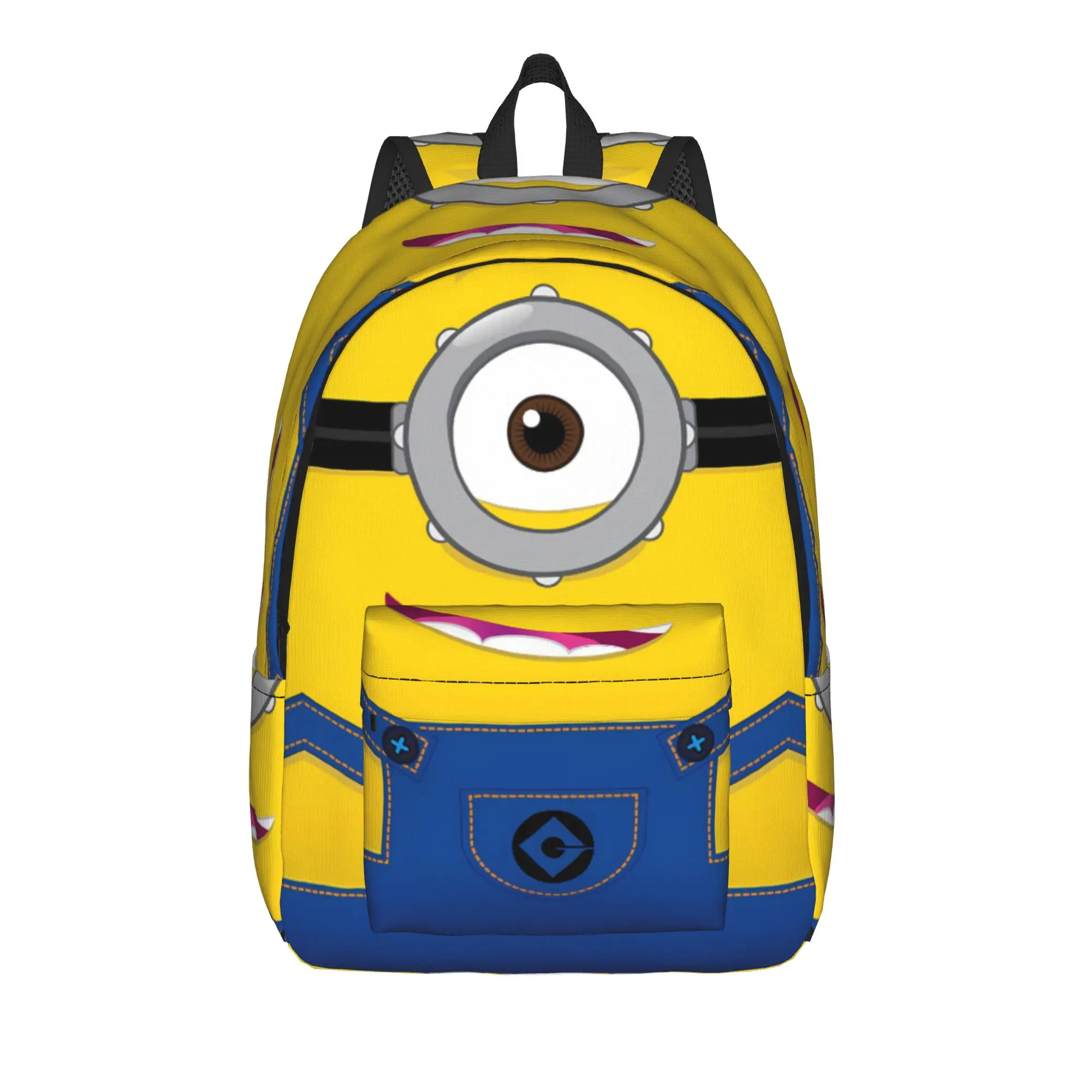 Cartoon M-Minions Face Print Backpack  Travel Backpacks Women Men High Quality Print High School Bags Stylish Rucksack