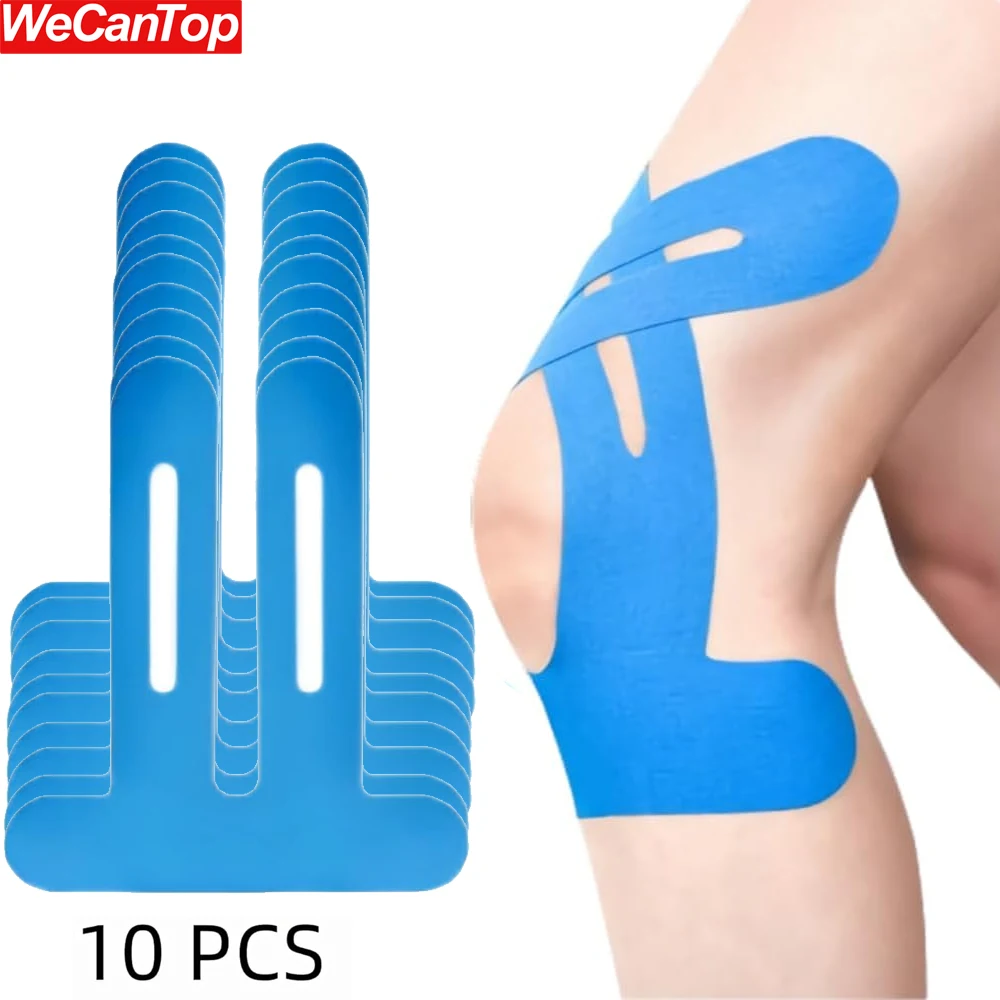 10 قطع من شريط علم الحركة للركبتين، شريط علم الأمراض مسبق القطع - قطن مقاوم للماء ومسامي، شريط رياضي مرن لعلم الحركة #1