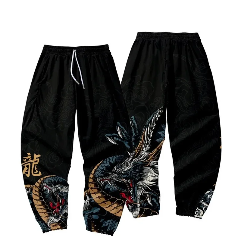 Pantaloni stile harem drago cinese 3D Pantaloni da uomo Pantaloni sportivi Pantaloni da uomo streetwear giapponesi Pantaloni da lavoro Pantaloni da uomo