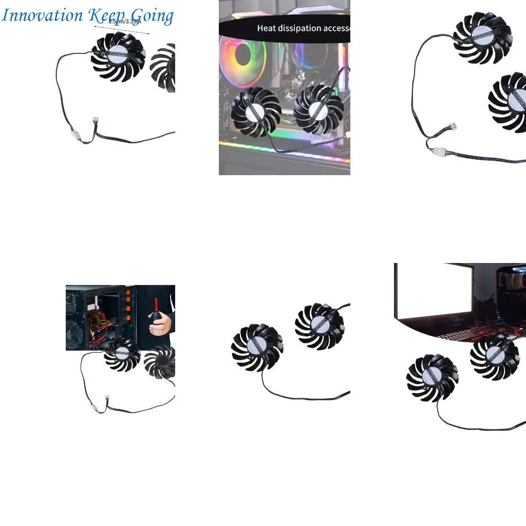 

E65C 2Pcs PLD09210B12HH Graphics Card Coolers Fan Replacement Low Noise Notebook