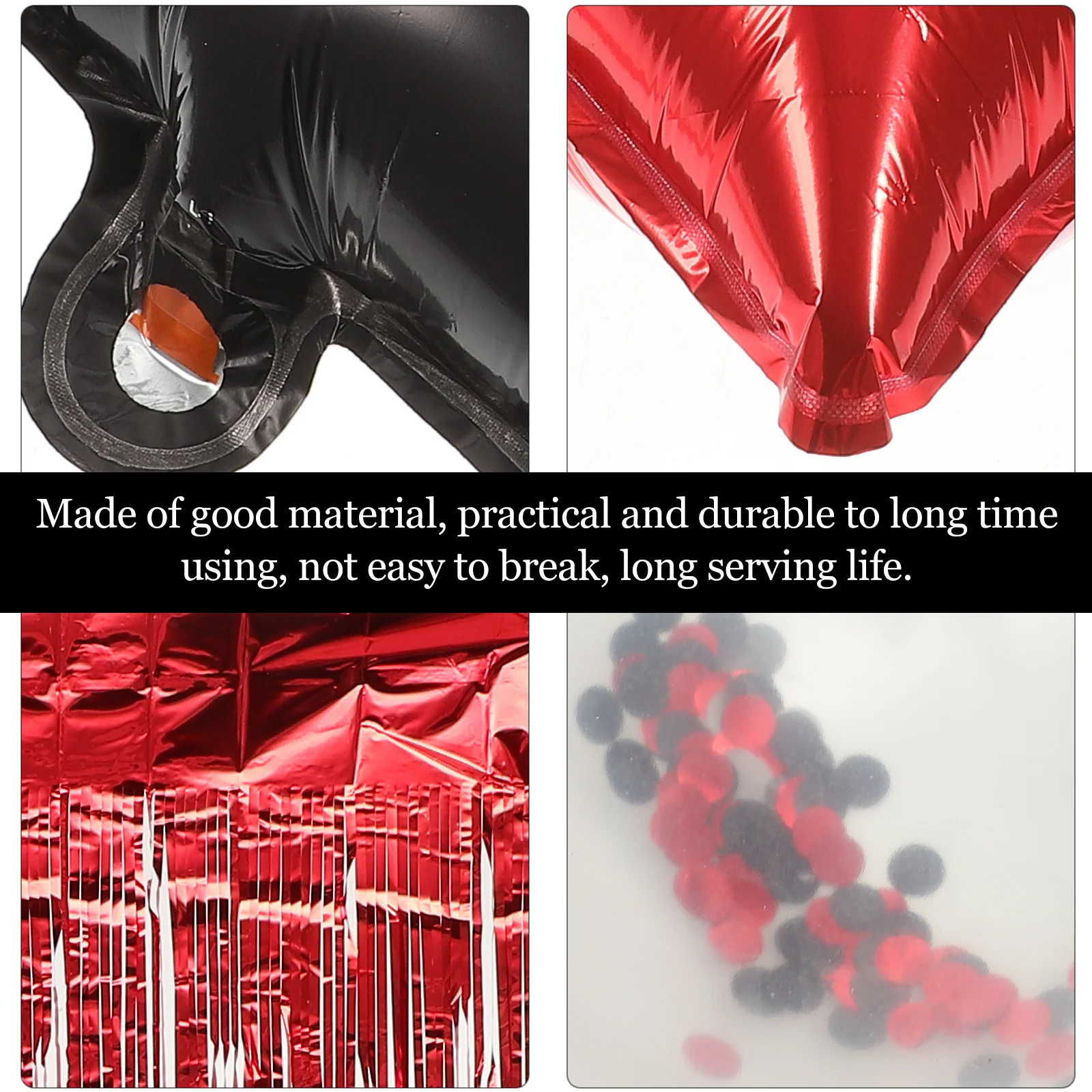 

1Set Halloween Party Supplies Black Red Balloons Fringe Curtains Spider Sequins Perfect Party Background Halloween Balloons