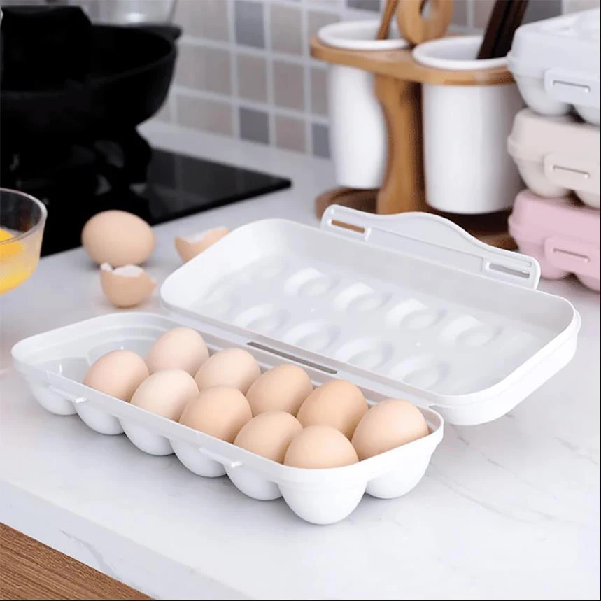 

1pc 18 Grids Storage Box Organizer Plastic Acrylic Egg Fresh-Keeping Refrigerator Storage Box Kitchen Household Egg Storage Box