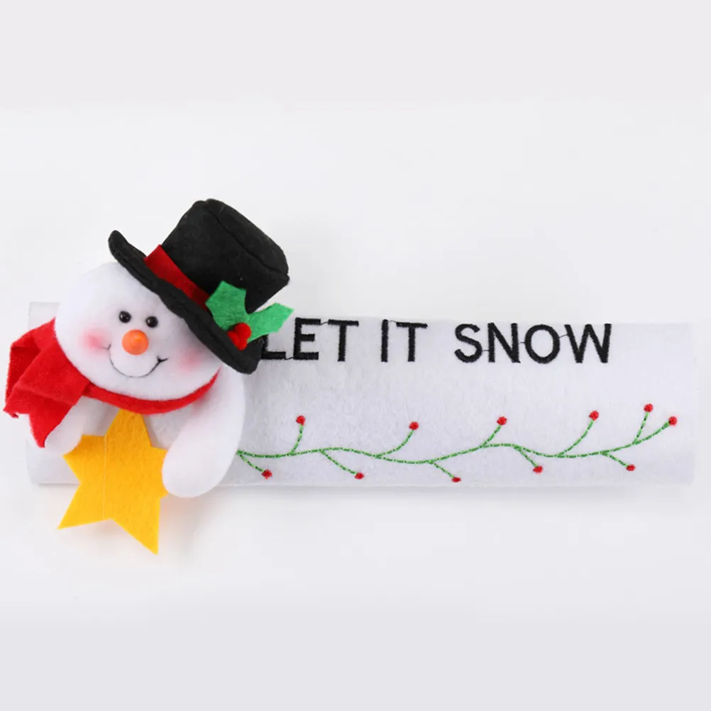 

3Pcs Refrigerator Handle Covers Christmas Embroidered Door Handle Protector Fabric Sleeve Anti-Stain Fingerprint Resistant