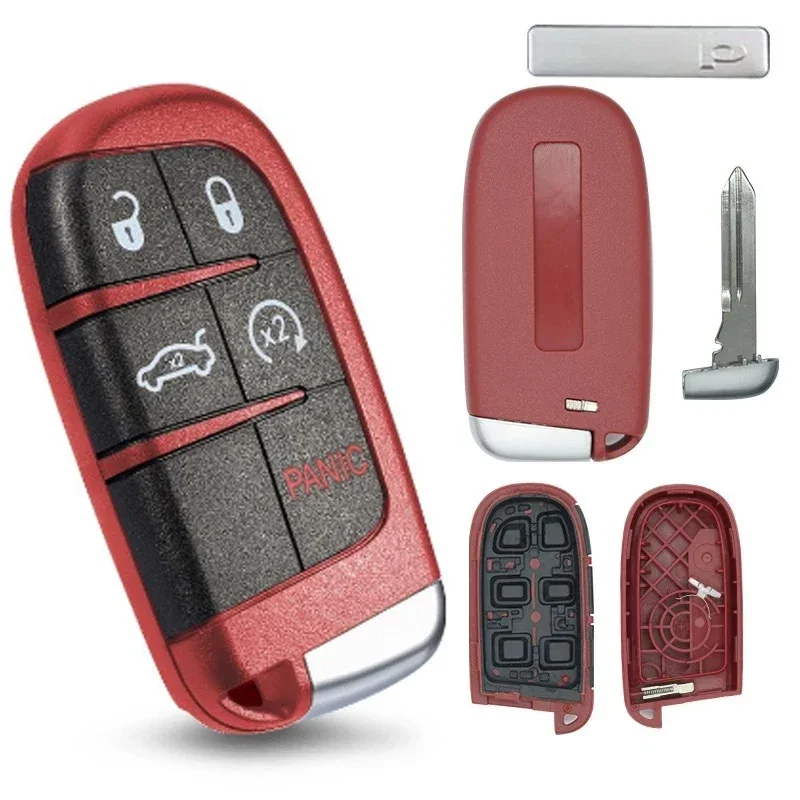 5 B Remote Smart KeyShell Case Fit for Jeep Grand Cherokee Dodge Challenger Charger Dart Durango Journey Chrysler 300 Keyless