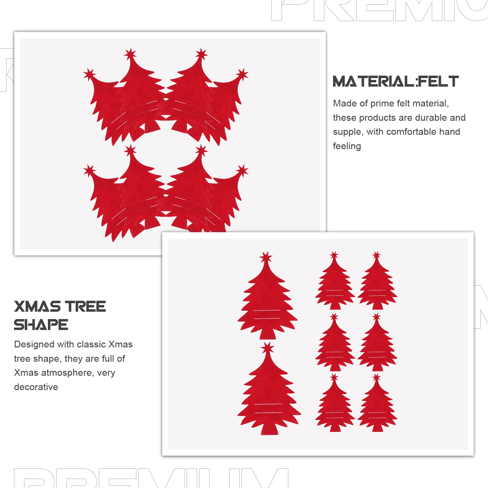 

8 Pcs Decorations Cutlery Bag Set Table Top Christmas Tree Silverware Holder Felt Cloth Indoor Holiday