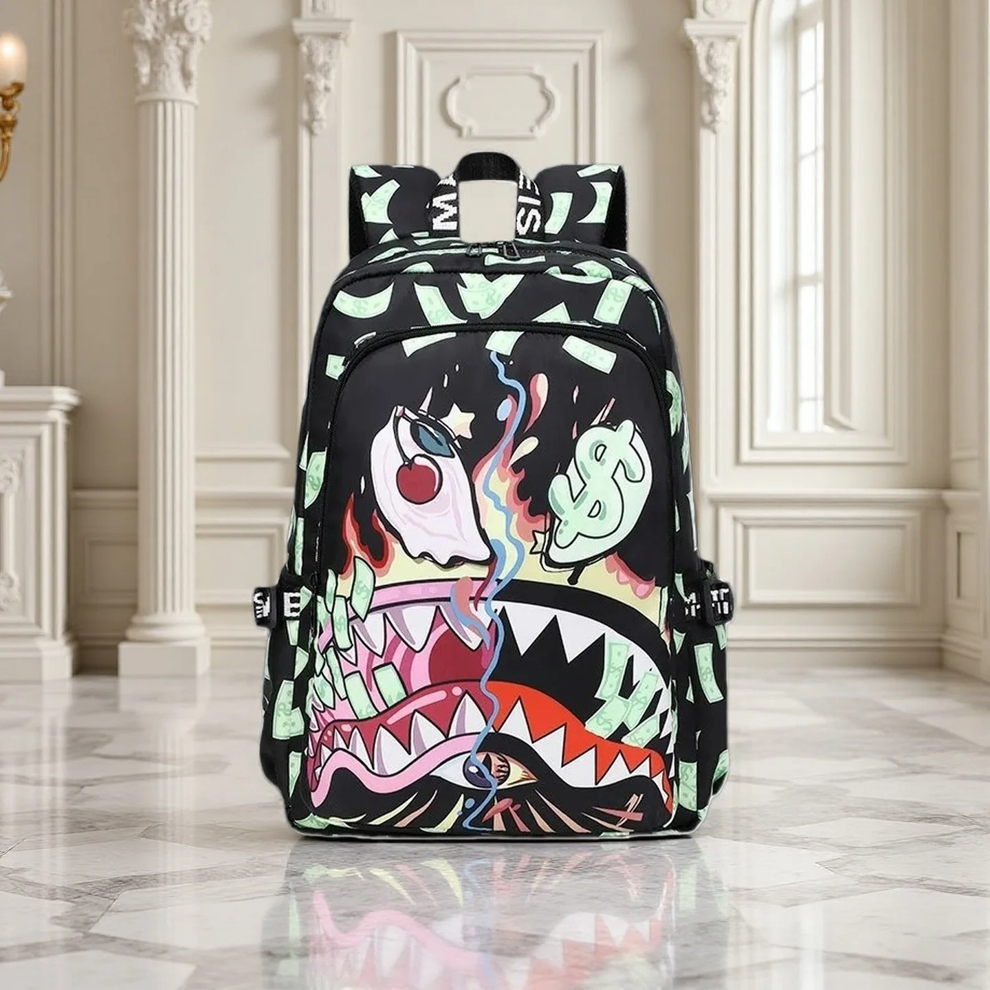 Tragen Sie diese Hai-Tasche in die Schule, die ich habe verfolgt und alles aufgefordert habe! Es ist so leicht, es kann eine ganze Klasse passen,