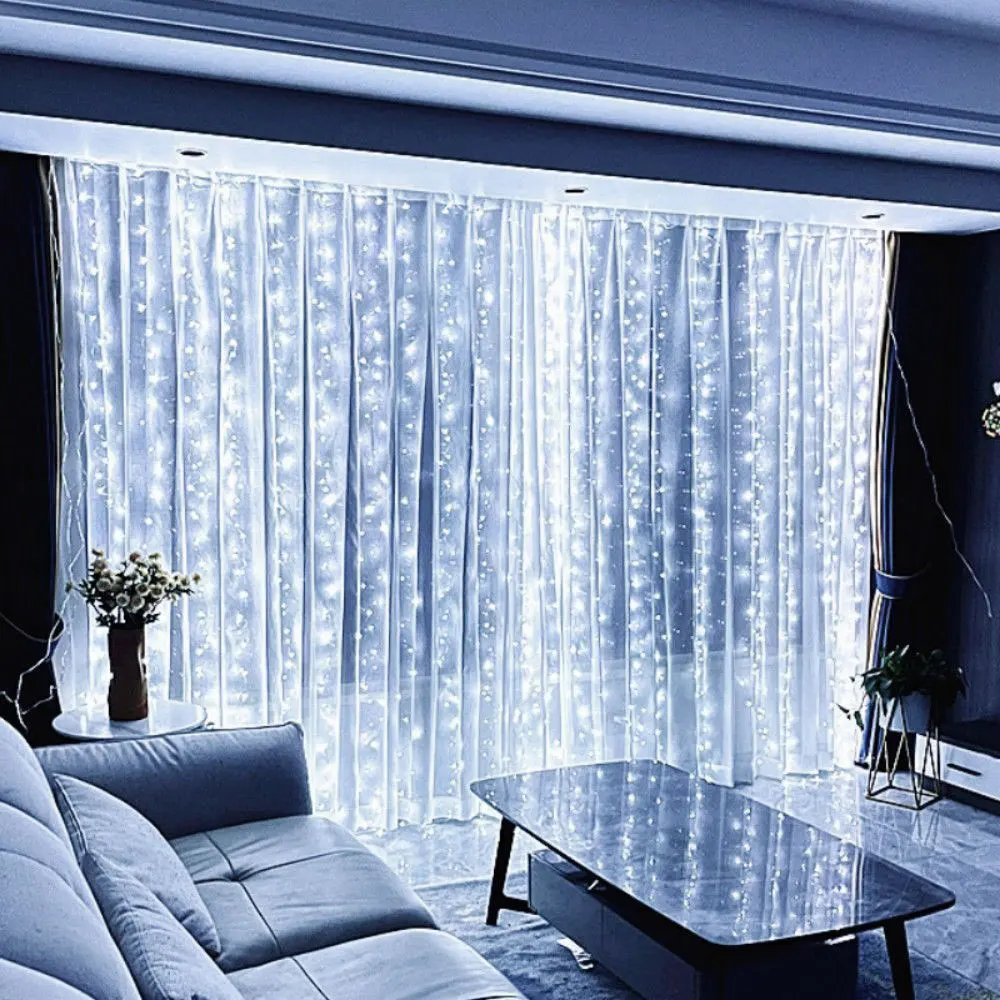 LED Garland Curtain Lights 8 Modes USB Remote Control Fairy Lights String Wedding Christmas Decor for Home Bedroom New Year Lamp