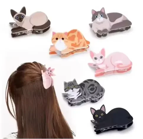 1pc cat hairpin lady cute little hairpin short long hair hairpin for daughter lover girl school partner