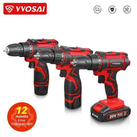 VVOSAI Cordless Drill 12V-20V WOSAI