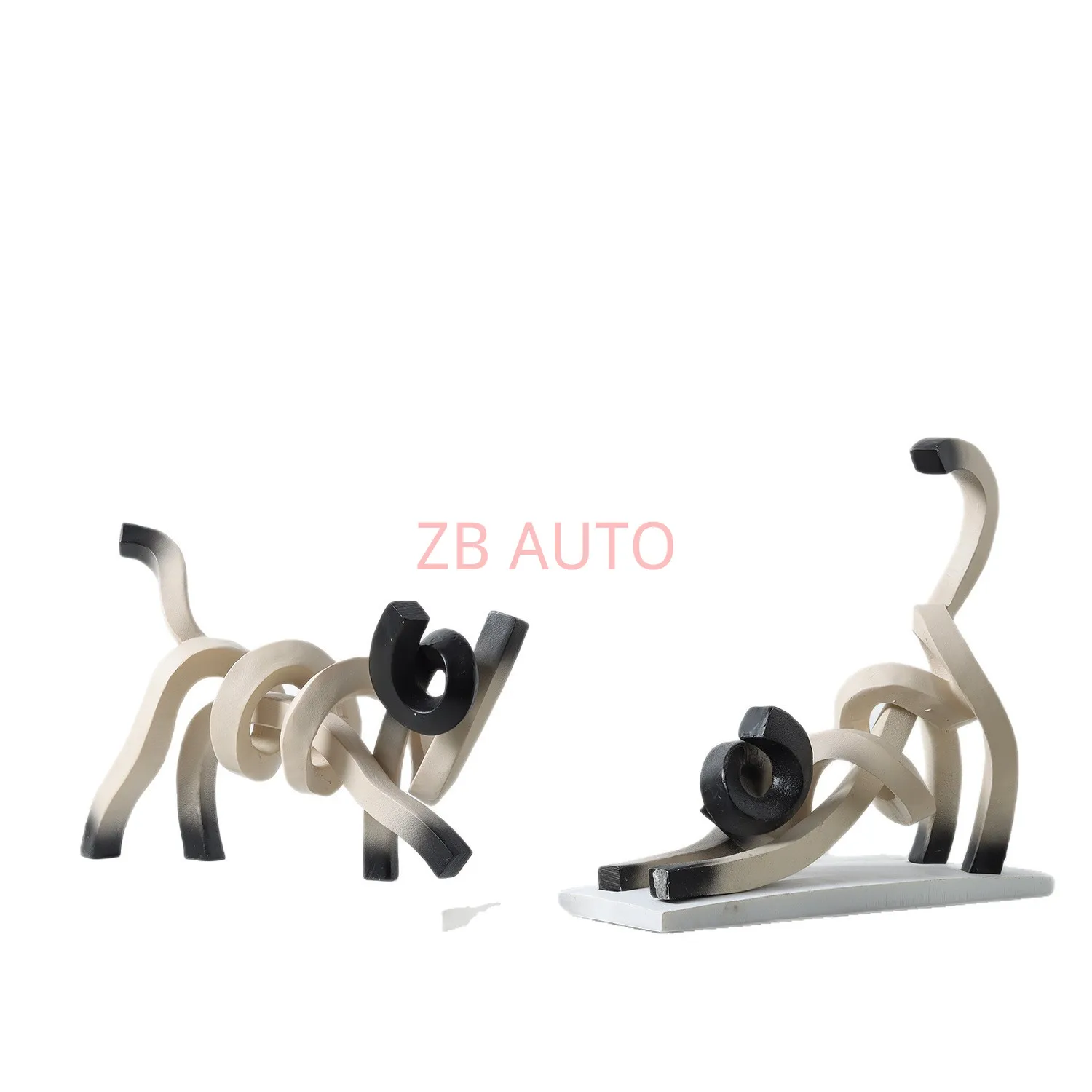 

Resin abstract twisted lines stretch interesting cat ornaments home model room entrance children's room soft decorations