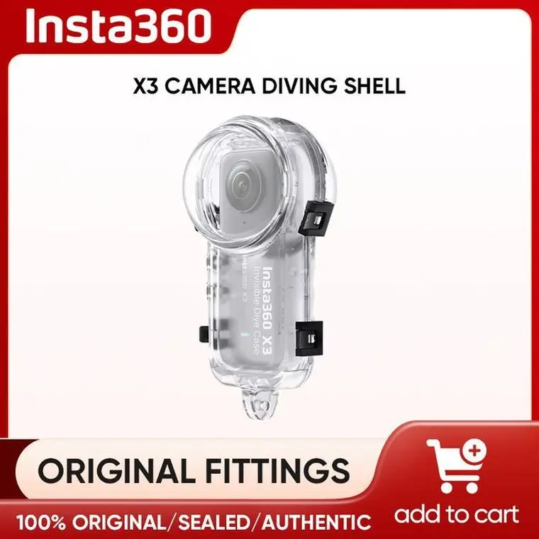 Original Insta360 Camera Accessories Protective Case Waterproof To 164ft 50m Dive Case For Insta360 X3 Dive Case