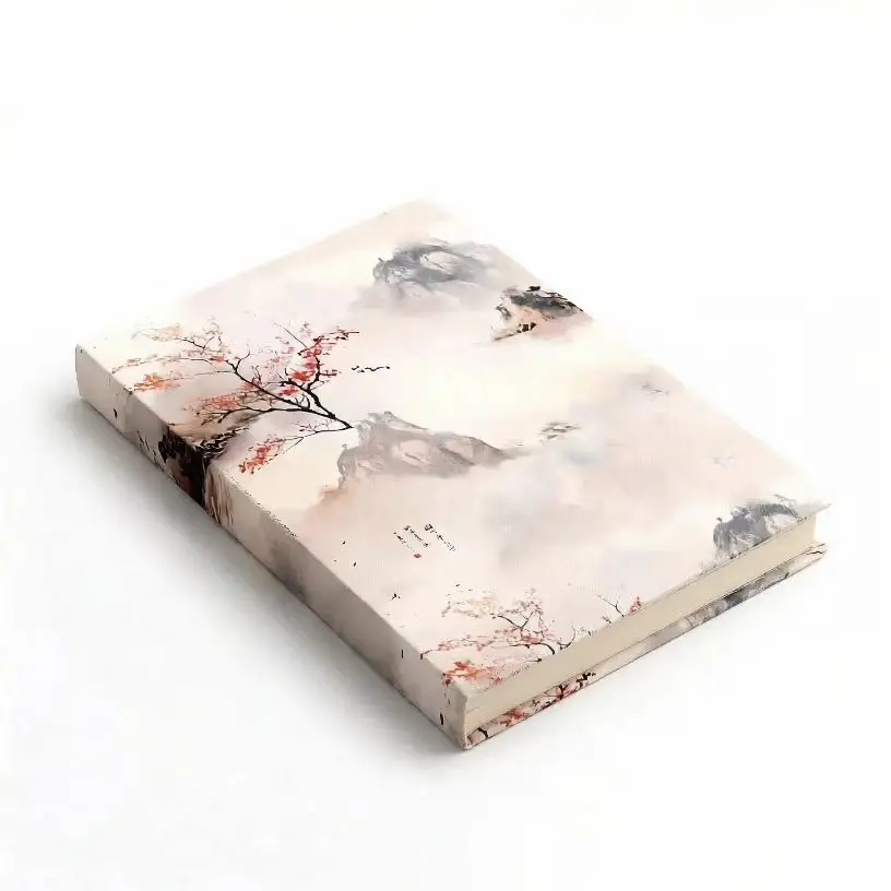 caderno-de-paisagem-estilo-chines-a5-1-peca-pintura-em-bambu-interior-em-branco-200-paginas-diario-com-faixa-elastica
