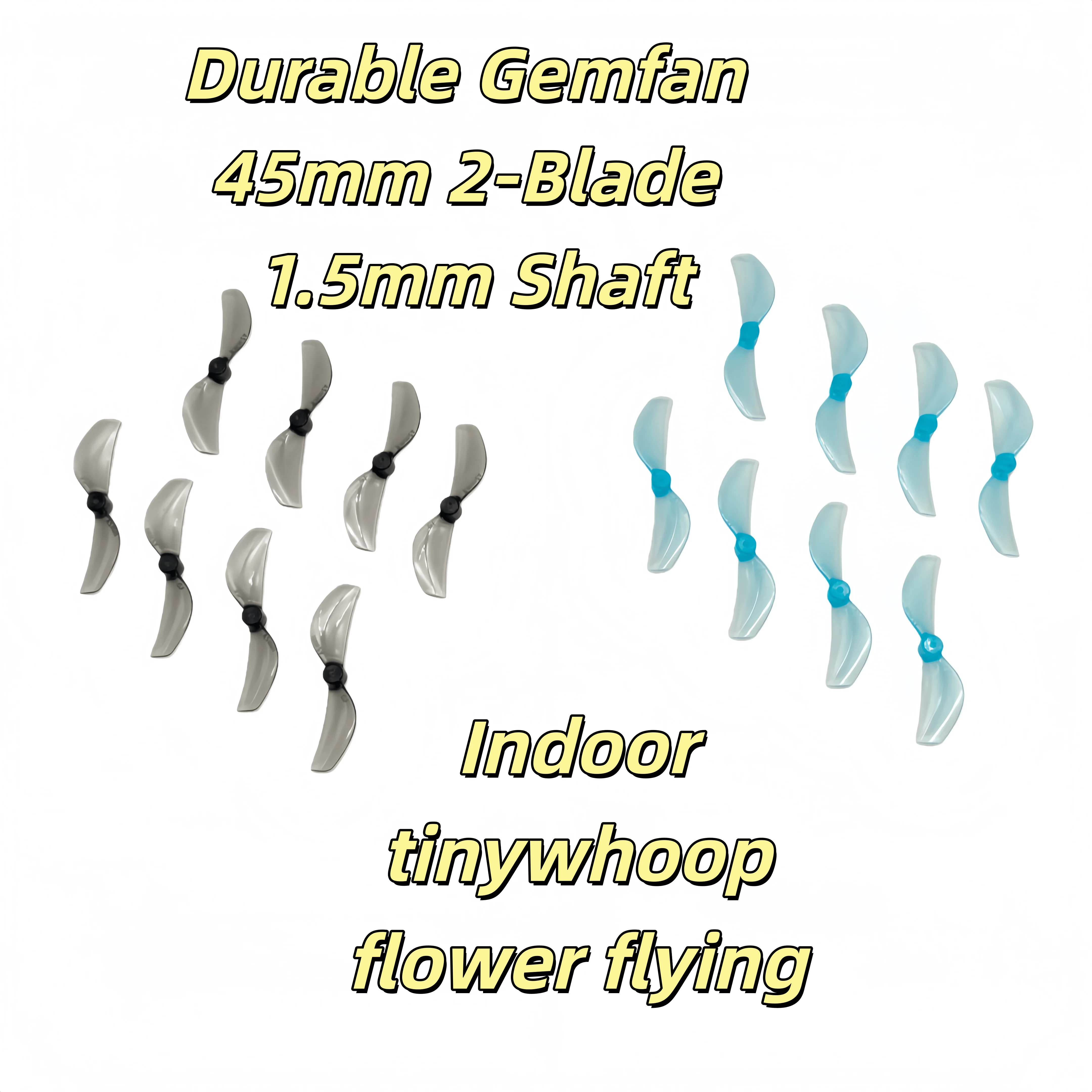 Gemfan 45mm 2-Blade Propeller 1.5mm Shaft 4Pairs PC Props for 1S Tinywhoop Micro FPV Ducted Drone Indoor Freestyle Flower Flying