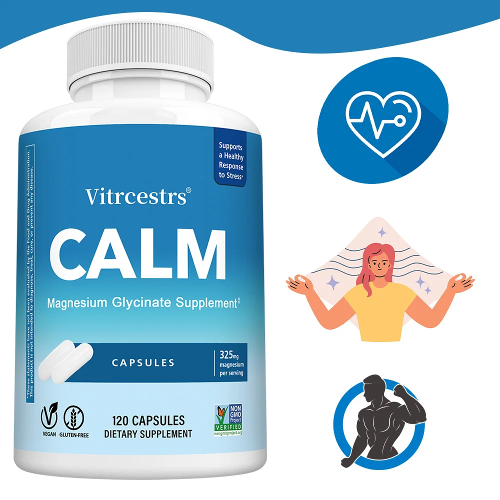 

Magnesium Glycinate - High Absorption Form of Magnesium, Support for Sleep, Muscle & Heart Health, Non-GMO, 120 Capsules