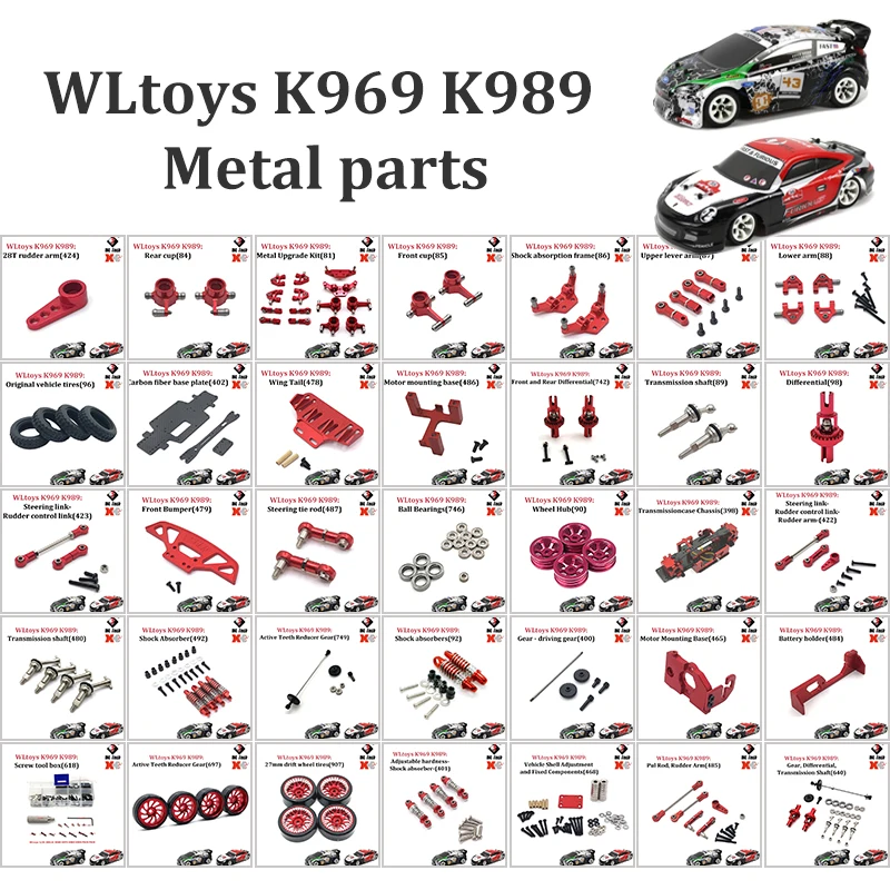

WLtoys Rc Car Mini Remote Control Racing Car K969 1:28 4WD 2.4G Long-range Axial Drive Special Defense Metal Upgrade Kit - Parts