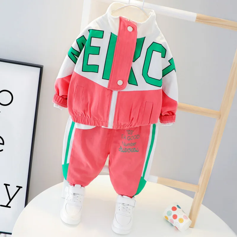 Fashion Children Boys Girls Clothing Suit Spring Autumn Baby Cotton Jacket Pants 2Pcs/Sets Infant Casual Outfits Kids Tracksuits