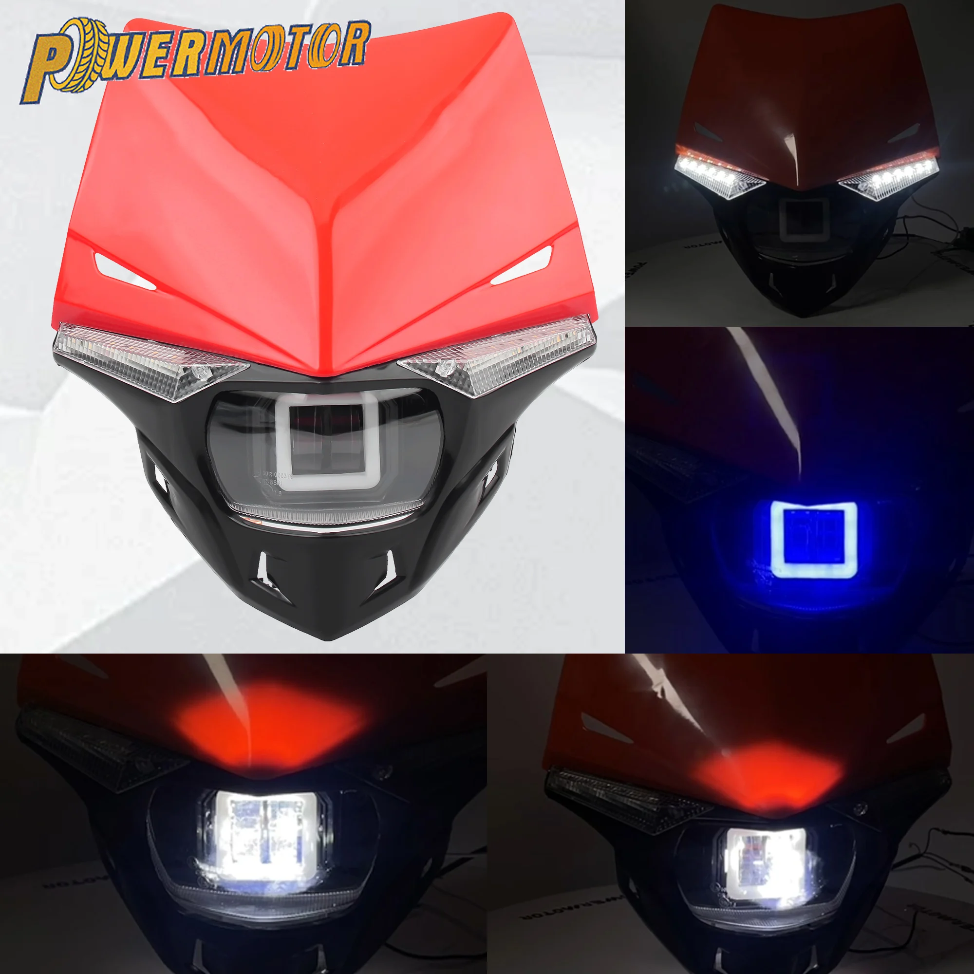 

For Kawasaki KX KXF Honda CR CRF Enduro Motorcycle LED Headlight 12V 35W Wick Dirt Pit Bike Motocross Headlamp Accessories