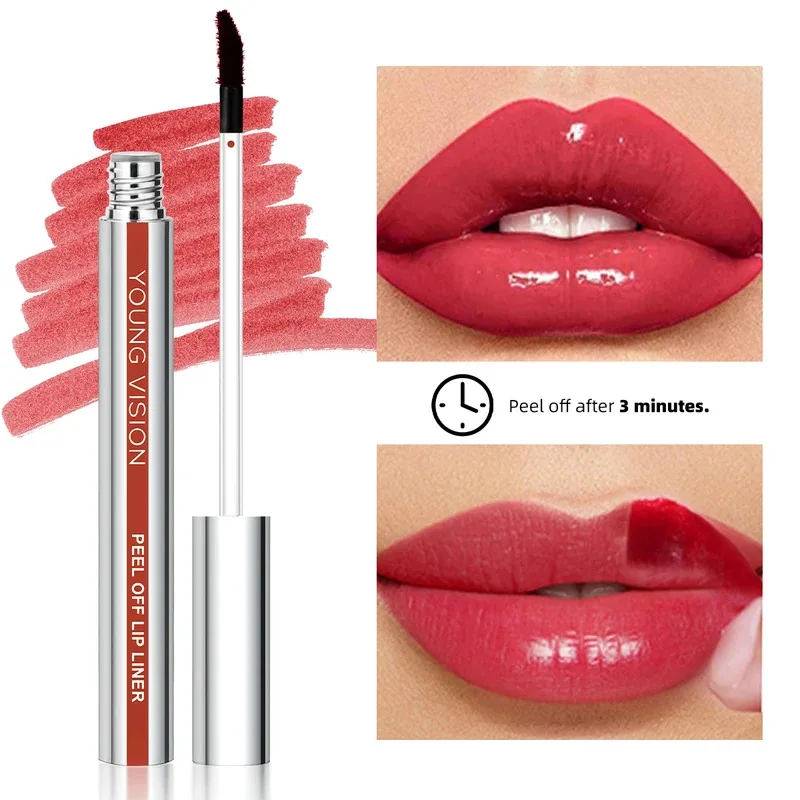 Kredka do ust odpinana od powierzchni, kredka do ust peel-off, matowa, odporna na rozmazywanie, kredka do ust na rzep, kredka do makijażu ust, 3 kolory