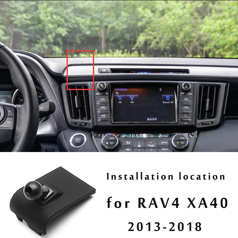 Car Phone Holder For Toyota RAV4 5th XA40 XA50 2017 2019 2021 2022 GPS Stand Rotatable Support Mobile Accessories