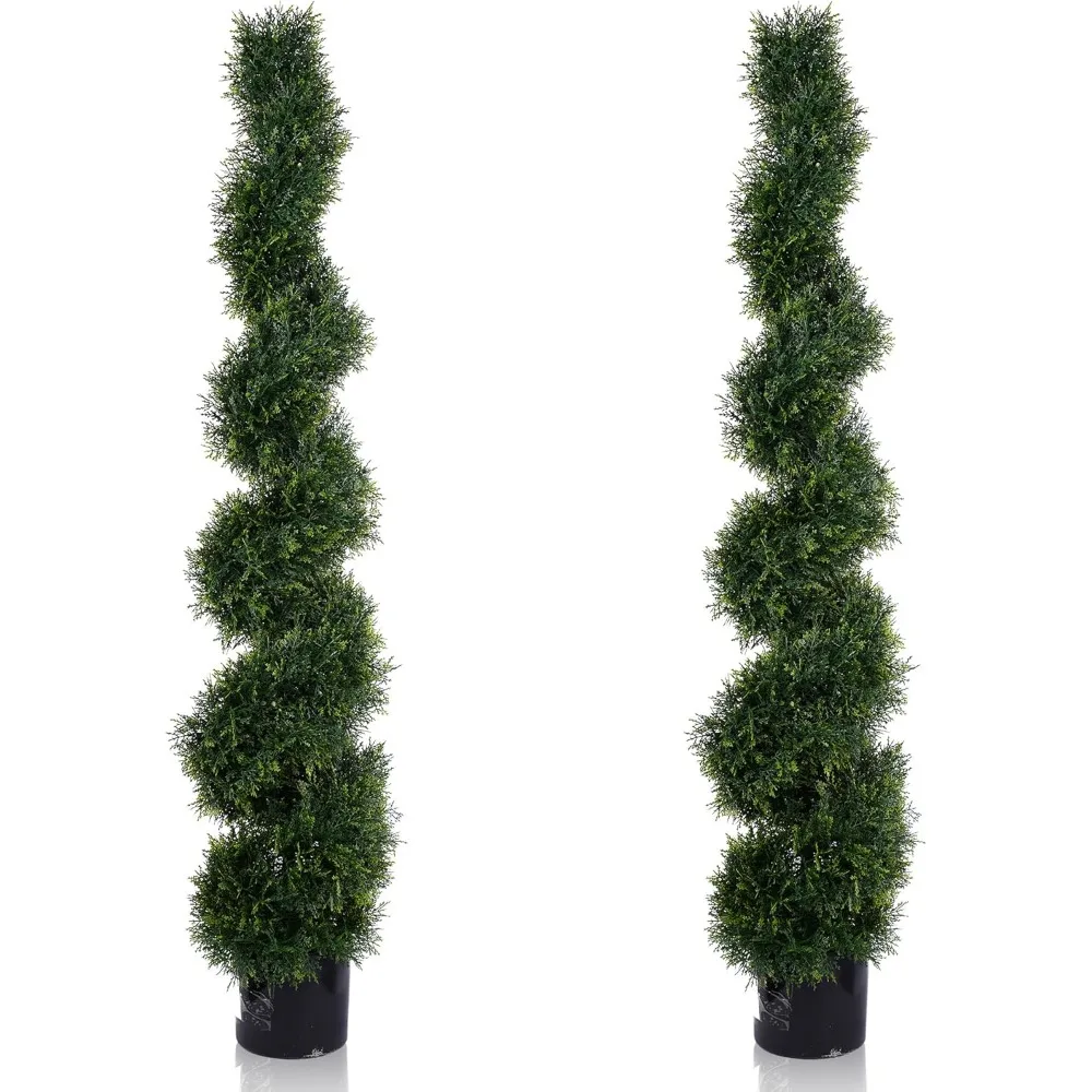 

5-foot Spiral Shaped Artificial Tree, Artificial Outdoor Plant - Used for Interior and Exterior Decoration of The Front Porch