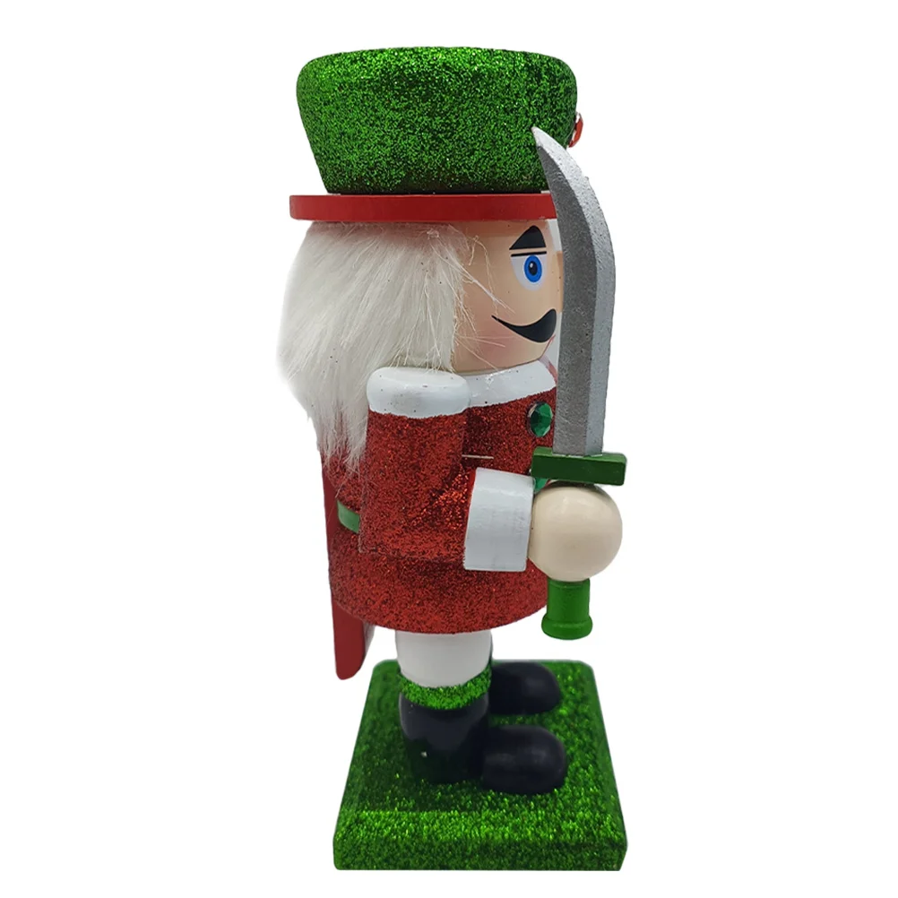

Wooden Nutcracker Soldier Decoration Christmas Ornament with Vivid Adorable Design for Fireplace Tabletop Bookshelf Xmas Decor
